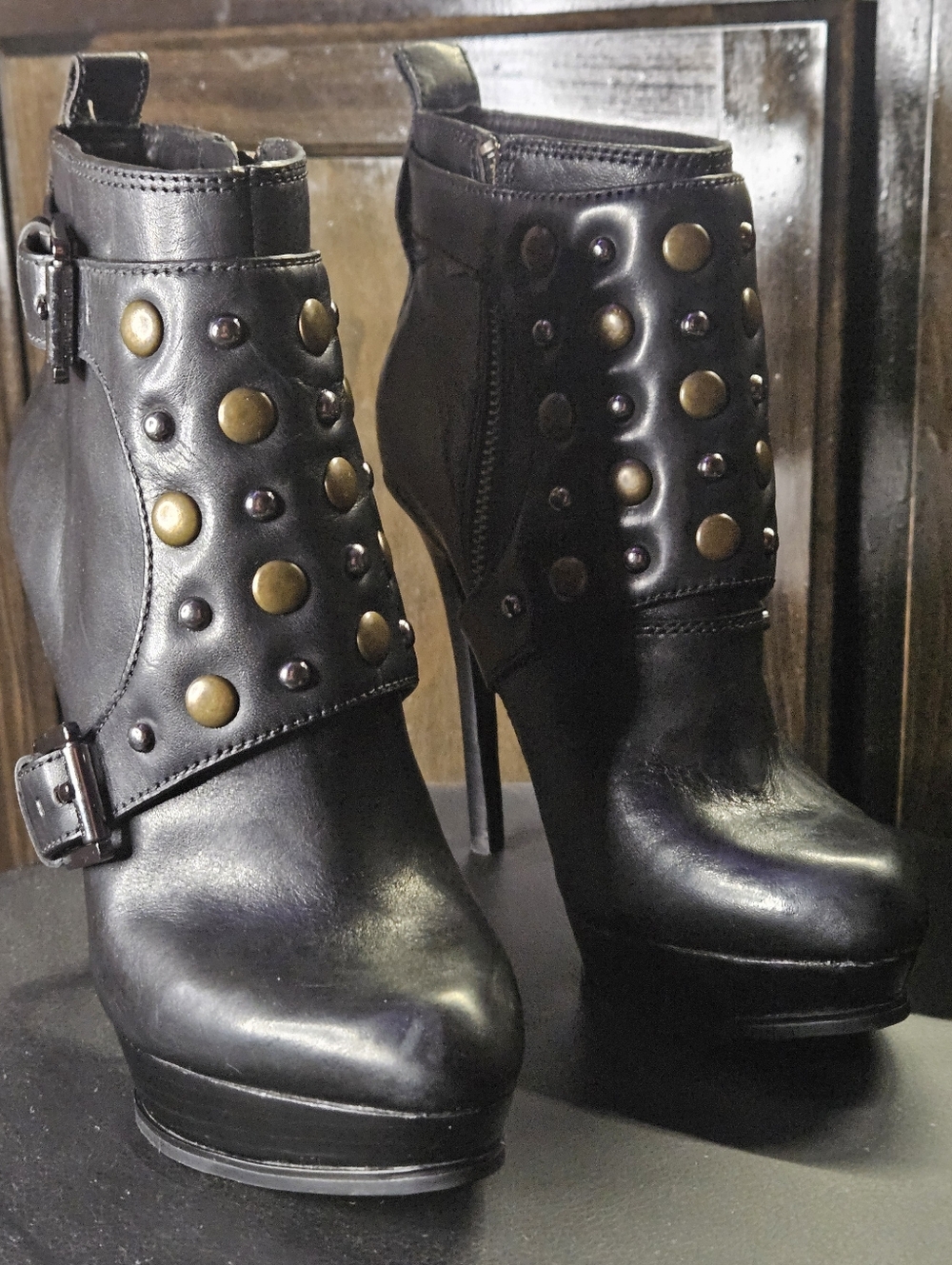 NWOT Michael Kors Black Studded Platform Stiletto Booties - Picture 3 of 16
